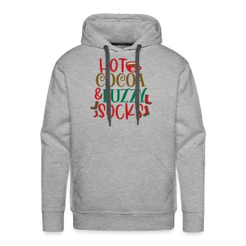 Hot Cocoa Fuzzy Socks - Men's Premium Hoodie - heather grey - Front - Liam (192cm)