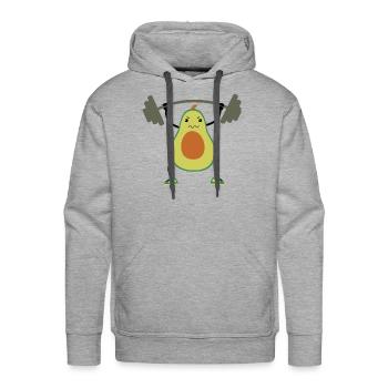 Exercise Avocado - Men's Premium Hoodie - heather grey - Front - Liam (192cm)