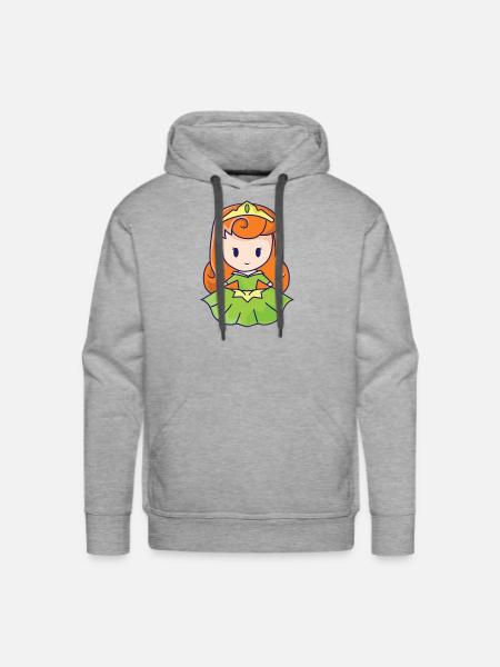 Green dressed beautiful girl - Men's Premium Hoodie - heather grey