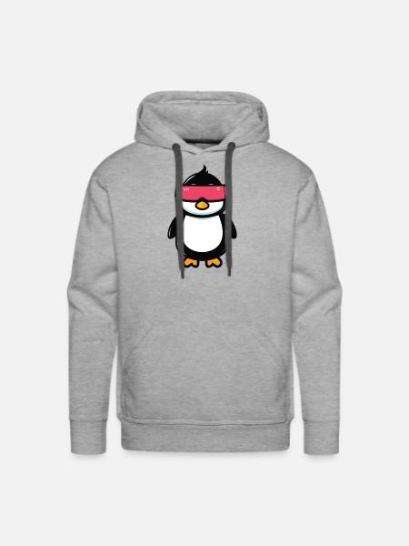 VR penguin - Men's Premium Hoodie - heather grey