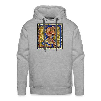 BEAUTIFUL PORTRAIT - Men's Premium Hoodie - heather grey - Front - Liam (192cm)