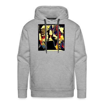 I FEEL GOOD - Men's Premium Hoodie - heather grey - Front - Liam (192cm)