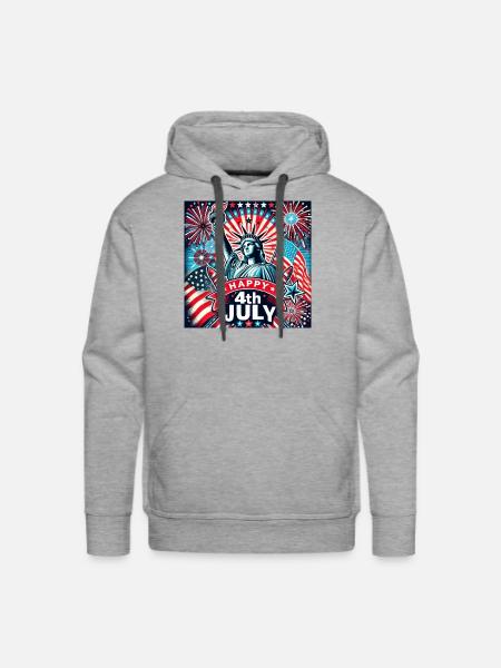 July 4th - Men's Premium Hoodie - heather grey