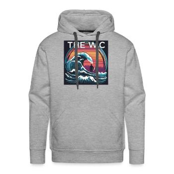 THE WC SURF WAVE - Men's Premium Hoodie - heather grey - Front - Liam (192cm)
