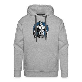 Hercule - Men's Premium Hoodie - heather grey - Front - Liam (192cm)