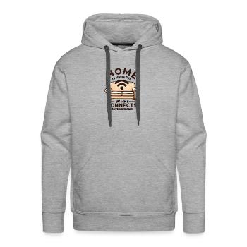 home is where the wifi connects automatically - Men's Premium Hoodie - heather grey - Front - Liam (192cm)