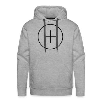 Plus sign - Men's Premium Hoodie - heather grey - Front - Liam (192cm)