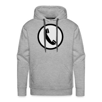 phone sign - Men's Premium Hoodie - heather grey - Front - Liam (192cm)