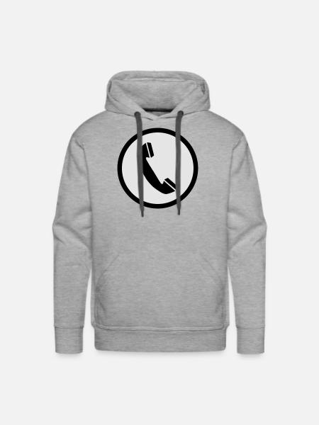 phone sign - Men's Premium Hoodie - heather grey
