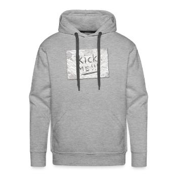 Kick Me Sign - Men's Premium Hoodie - heather grey - Front - Liam (192cm)