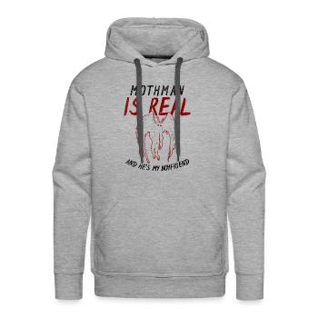 Mothman Is My Boyfriend For Cryptid Lover - Men's Premium Hoodie - heather grey - Front - Liam (192cm)