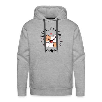 Live Laugh - Men's Premium Hoodie - heather grey - Front - Liam (192cm)