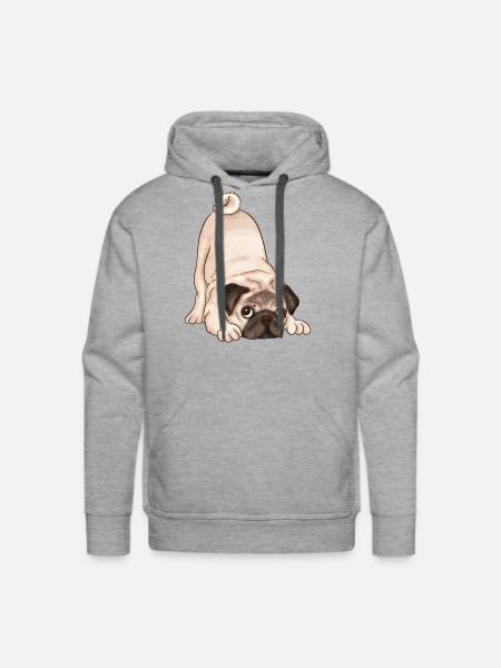 Dog with Face - Men's Premium Hoodie - heather grey