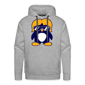 Penguin Lady Hair Woman Female Girl Sunglasses DJ - Men's Premium Hoodie - heather grey - Front - Liam (192cm)