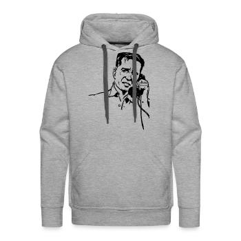 Man on the Phone - Men's Premium Hoodie - heather grey - Front - Liam (192cm)