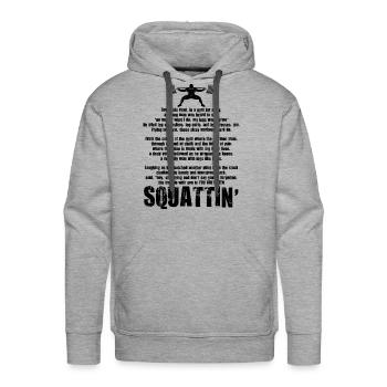 Squat Poem - Men's Premium Hoodie - heather grey - Front - Liam (192cm)