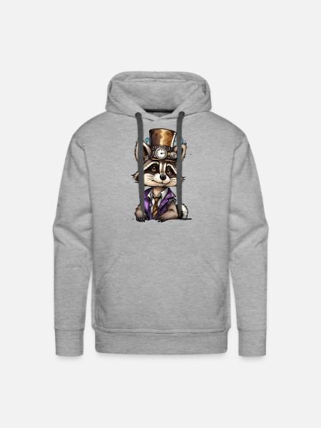 Well-dressed raccoon - Men's Premium Hoodie - heather grey