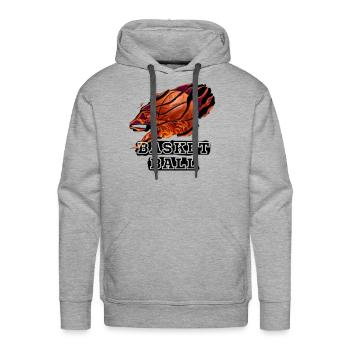 Basketball, basket ball sport - Men's Premium Hoodie - heather grey - Front - Liam (192cm)