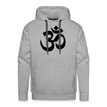 OM - Men's Premium Hoodie - heather grey - Front - Liam (192cm)