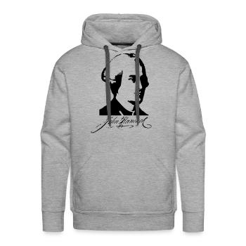 John Hancock - Men's Premium Hoodie - heather grey - Front - Liam (192cm)