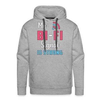 Bisexual My Bi Fi Signal Is Strong Pride Bi Lgbt - Men's Premium Hoodie - heather grey - Front - Liam (192cm)