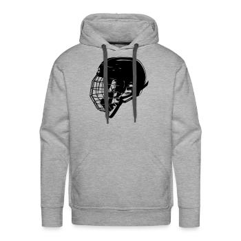 hockey helmet - Men's Premium Hoodie - heather grey - Front - Liam (192cm)