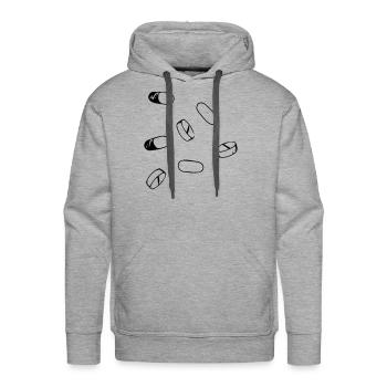 doodle pills - Men's Premium Hoodie - heather grey - Front - Liam (192cm)