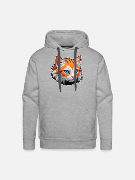Cat face - Men's Premium Hoodie - heather grey