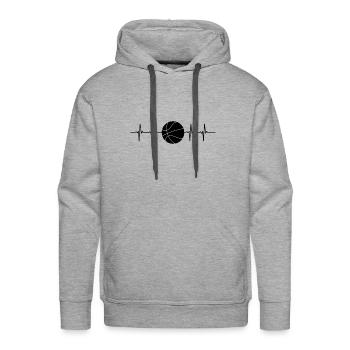 Basketball Pulse Image - Men's Premium Hoodie - heather grey - Front - Liam (192cm)