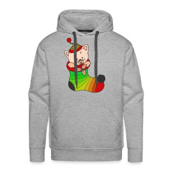 Little Cat in a Bit Sock - Men's Premium Hoodie - heather grey - Front - Liam (192cm)