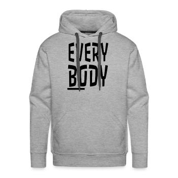EVERY BODY - Men's Premium Hoodie - heather grey - Front - Liam (192cm)