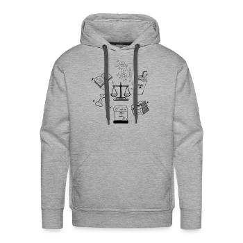 Books And Coffee And Dogs And Social Justice1 - Men's Premium Hoodie - heather grey - Front - Liam (192cm)