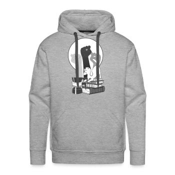 Books And Coffee And Dogs Together4 - Men's Premium Hoodie - heather grey - Front - Liam (192cm)