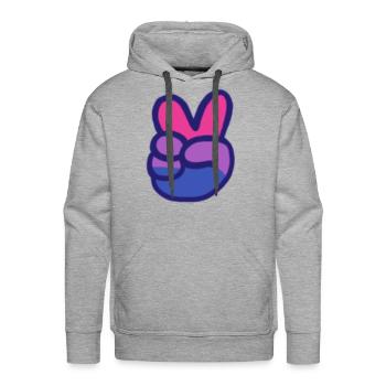 Bi Peace - Men's Premium Hoodie - heather grey - Front - Liam (192cm)