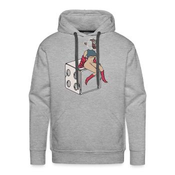 Body And Dice - Men's Premium Hoodie - heather grey - Front - Liam (192cm)