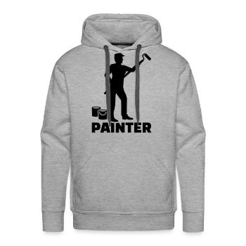 Painter - Men's Premium Hoodie - heather grey - Front - Liam (192cm)