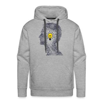 Brilliant Maind - Men's Premium Hoodie - heather grey - Front - Liam (192cm)
