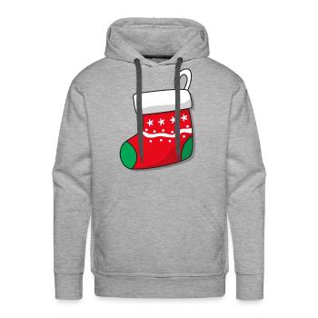 Cute Christmas Sock Design - Men's Premium Hoodie - heather grey - Front - Liam (192cm)