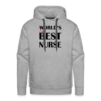 WORLD S 2nd BEST NURSE - Men's Premium Hoodie - heather grey - Front - Liam (192cm)