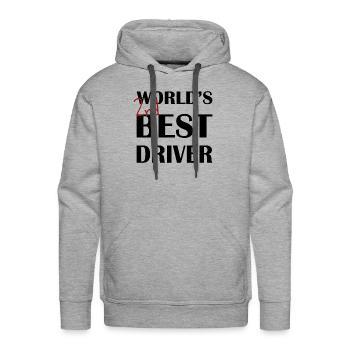 WORLD S 2ND BEST DRIVER - Men's Premium Hoodie - heather grey - Front - Liam (192cm)
