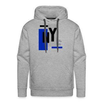 ny - Men's Premium Hoodie - heather grey - Front - Liam (192cm)