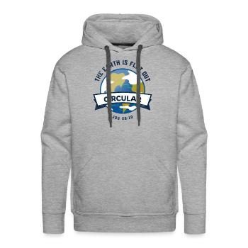The Earth Is Flat Out Circular - Men's Premium Hoodie - heather grey - Front - Liam (192cm)