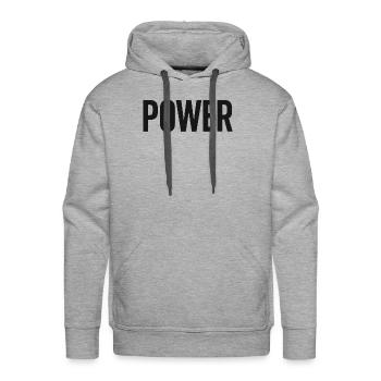 power - Men's Premium Hoodie - heather grey - Front - Liam (192cm)