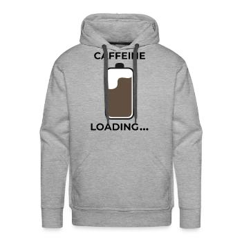 caffeine loading - Men's Premium Hoodie - heather grey - Front - Liam (192cm)