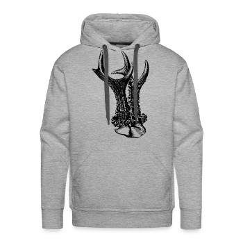 Roebuck Horned Deer Horns - Men's Premium Hoodie - heather grey - Front - Liam (192cm)