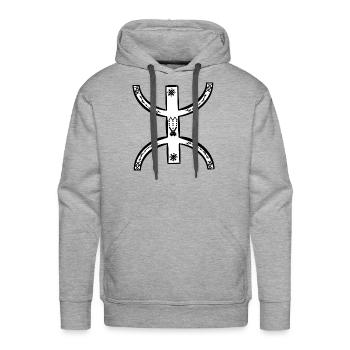 AZUL Design - Men's Premium Hoodie - heather grey - Front - Liam (192cm)