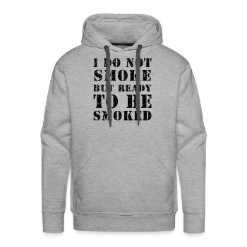 Smoker Joke White - Men's Premium Hoodie - heather grey - Front - Liam (192cm)