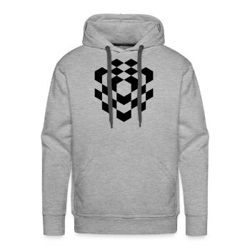 Checkered Cube - Men's Premium Hoodie - heather grey - Front - Liam (192cm)