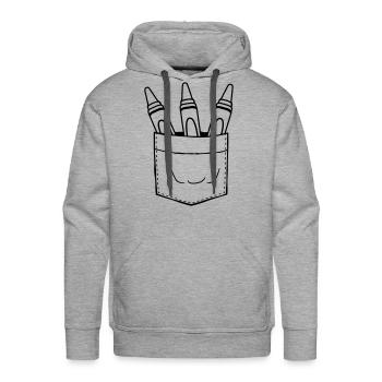Wax crayons on the - Men's Premium Hoodie - heather grey - Front - Liam (192cm)