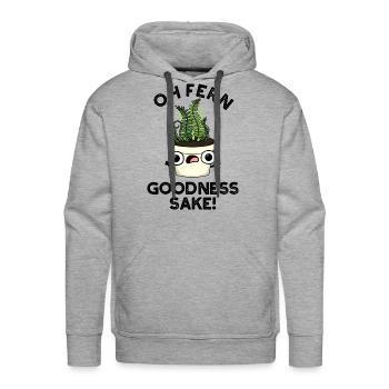 Fern Goodness Sake Funny Plant - Men's Premium Hoodie - heather grey - Front - Liam (192cm)